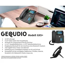 GEQUDIO GX5+ IP-Telefon Set mit Netzteil Telefon Schwarz
