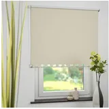 Liedeco Seitenzugrollo Kettenzugrollo Volantrollo Rollo Eckig Verdunklung 122 x 180 cm beige für Fenster