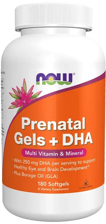 Now Foods Prenatal Gels + DHA Softgels (180 Weichkapseln)