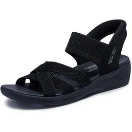SKECHERS Damen Arya Cooling Off Sandale, Black Knit, 39 EU