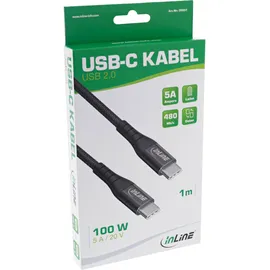 InLine USB-C auf USB-C 1 m Schwarz
