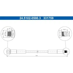 Bremsschlauch ATE 24.5102-0500.3 für Mercedes-Benz T2/L Kommunalfahrzeug