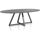 henders und hazel Henders & Hazel Ridgefield Esstisch Ellipse Eiche furniert/Metallgestell off black - Grau