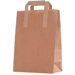 Blanc HYGIENIC Papiertüten klein, 200 Stück Papiertaschen, Papiertragetaschen braun, 32 x16 x 39 cm, flacher Henkel, umweltfreundlich
