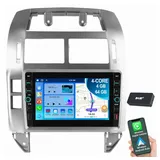 ESSGOO Für VW Polo 9N 2001-2009 CarPlay Android 15 Navi RDS Autoradio (RDS, Digitalradio (DAB), FM, AM, Carplay Android Auto Bluetooth EQ USB Navi WIFI) silberfarben