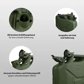 Trutzholm Benzinkanister Hammerschlag Olivgrün 20 l