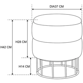 Akord Pouf Elza Samt 37 x 42 cm Grün