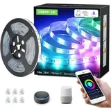 Lepro Smart LED Strip 5M Outdoor, RGBW Dimmbar 300 LEDs, LED Streifen Wifi, Wlan LED Band IP65 wasserdicht, LED Lichtband Außen, Kompatibel mit Alexa,App,Google Home