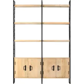 vidaXL Bücherregal 4 Etagen 124 x 30 x 180 cm Mango