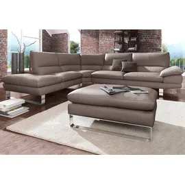 Calia Italia Ecksofa »Dave, italienisches Designsofa mit erstklassigem Sitzkomfort, L-Form« mit tollen Lederbezügen braun