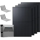 Anker SOLIX Balkonkraftwerk mit Speicher (1740W | 3200Wh), Solarbank 2 E1600 Pro (1600Wh) mit BP1600 Erweiterungsakku (1600Wh), 4× RS40T (435W), Bodenhalterungen, 4 MPPT, 1000W AC, Plug&Play