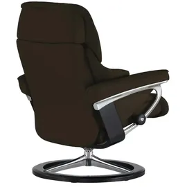 Stressless Relaxsessel Reno Leder 92 x 110 x 80 cm Braun mit Hocker