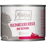 MjAMjAM Sparpaket: 24x200g MjAMjAM Hirsch und Truthahn an frischen Cranberries Katzenfutter nass