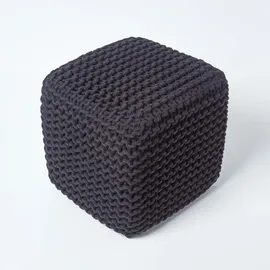Homescapes Sitzwürfel 35 x 35 x 35 cm Schwarz