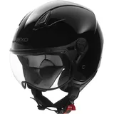 Nexo Jethelm Motorradhelm Helm Motorrad Mopedhelm Demi Jet Helm City II schwarz XXL, Unisex, Chopper/Cruiser, Ganzjährig, Thermoplast