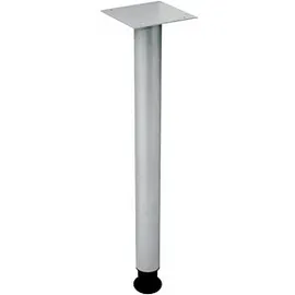 Hammerbacher Anbautisch höhenverstellbar weiß, silber halbrund 60,0 x 80,0 x 65,5 - 82,5 cm