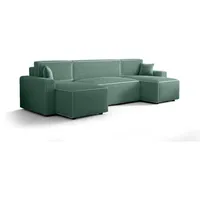 Simkam Furniture Wohnlandschaft, Türkis, Textil, U-Form, 301x90x140 cm, Wohnzimmer, Sofas & Couches, Wohnlandschaften, Wohnlandschaften in U-Form