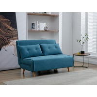 Sofa 2-Sitzer mit Schlaffunktion - Stoff - Blau - URIBIA
