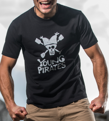 Young Pirates Herren Vintage Skull T-Shirt, S - black