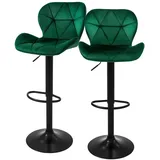 ML-Design Barhocker 59-79 cm Grün 2er Set drehbar gepolstert