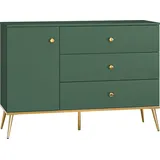 Lomadox Sideboard, 120cm Breit, In Grün Mit Goldfarbenen Griffen Und Füßen Fasano-131, B/h/t Ca. 120/85/40 Cm
