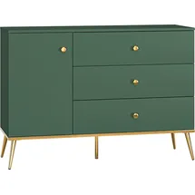 Lomadox Sideboard, 120cm Breit, In Grün Mit Goldfarbenen Griffen Und Füßen Fasano-131, B/h/t Ca. 120/85/40 Cm