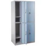Mendler Schließfachschrank Metall 6 Fächer blau