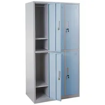 Mendler Schließfachschrank Metall 6 Fächer blau