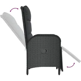 vidaXL Polyrattan Garten-Essgruppe 5-tlg. schwarz inkl. Kissen 3185075