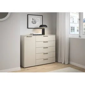 LeGer Home by Lena Gercke Kommode Sideboard SERINA 120 x 100 x 42 cm Beige (Champagner)