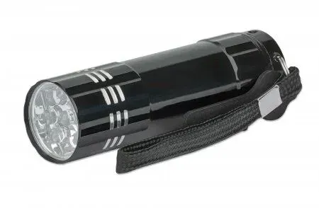 Manhattan 3er-Pack LED-Aluminiumtaschenlampe, 45 Lumen Ausgangsleistung, neun LEDs, kompaktes Format, schwarz