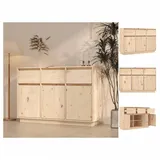 vidaXL Sideboard 110x34x75 cm Massivholz Kiefer