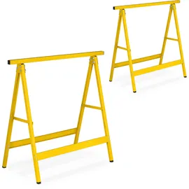 Relaxdays Arbeitsbock 2er Set gelb
