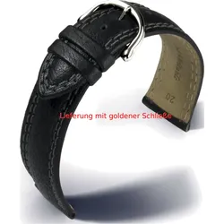 Eulit Kalb- / Rindleder genarbt Maurice Lacroix Natur-Kalb 20mm" E512929620101" - schwarz