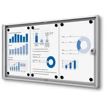 Showdown Displays Showdown Schaukasten Economy XS-Linie, innen, 3 x A4 magnetisch, extraflach, abschließbar