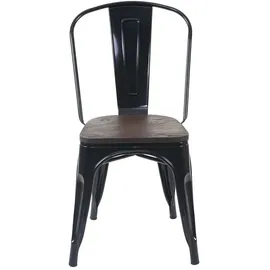 chefgastro Stapelstuhl Holz Schwarz