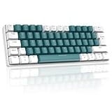 LexonElec Mechanische Gaming-Tastatur T60 UK Layout 60% Blau Anti-Ghosting Verdrahtete 62 Tasten Mechanische Gaming-Tastatur mit ABS-Tastenkappen für Computer/Laptop-Blaugrün