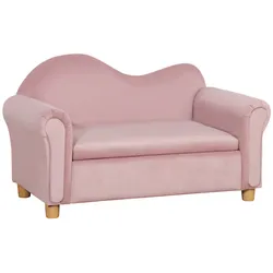 HOMCOM Kindersofa Polyester, Eukalyptusholz, Schaumstoff, Kunststoff