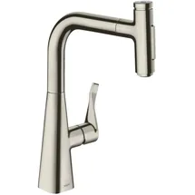 Hansgrohe Metris Select M71 2jet edelstahl Finish 73822800