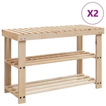 vidaXL Schuhbank 70 x 45 x 70 cm braun / braun