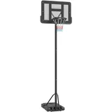 SPORTNOW Basketballständer mit integrierten Rädern und Höhenverstellung schwarz 90L x 60B x 370H cm