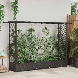 vidaXL Hochbeet mit Rankgitter und Dach 203 x 40 x 123 cm Braun