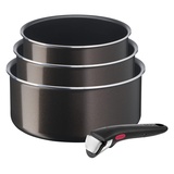 Tefal Ingenio Stieltopf-Set, 3-teilig, 16/18/20 cm (1,5/2,1/3 L), abnehmbarer Griff, nicht Induktion, Antihaftbeschichtung, stapelbar, spülmaschinengeeignet, Easy Plus L1509102