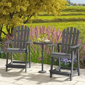Costway Hoher Adirondack Stuhl Gartenstuhl 85 x 85 x 119 cm grau