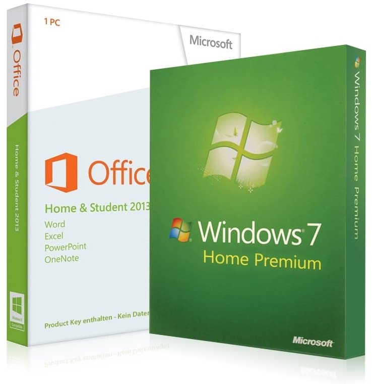 Windows 7 Home Premium + Office 2013 Home & Student Vollversion