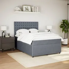 vidaXL Boxspringbett 140 x 200 cm Dunkelgrau