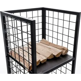 CLP Kaminholzständer Forrest Metall 40 x 40 x 120 cm schwarz