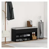 vidaXL Schuhbank Schwarz Eichen-Optik 102x30,5x45 cm Holzwerkstoff