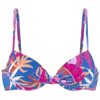 Buffalo Bügel-Bikini-Top Damen blau-pink bedruckt Gr.42 Cup B