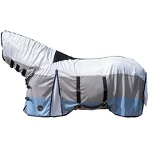 HKM Strong Fliegendecke mit Halsteil, Blau/Weiß/Grau, 145